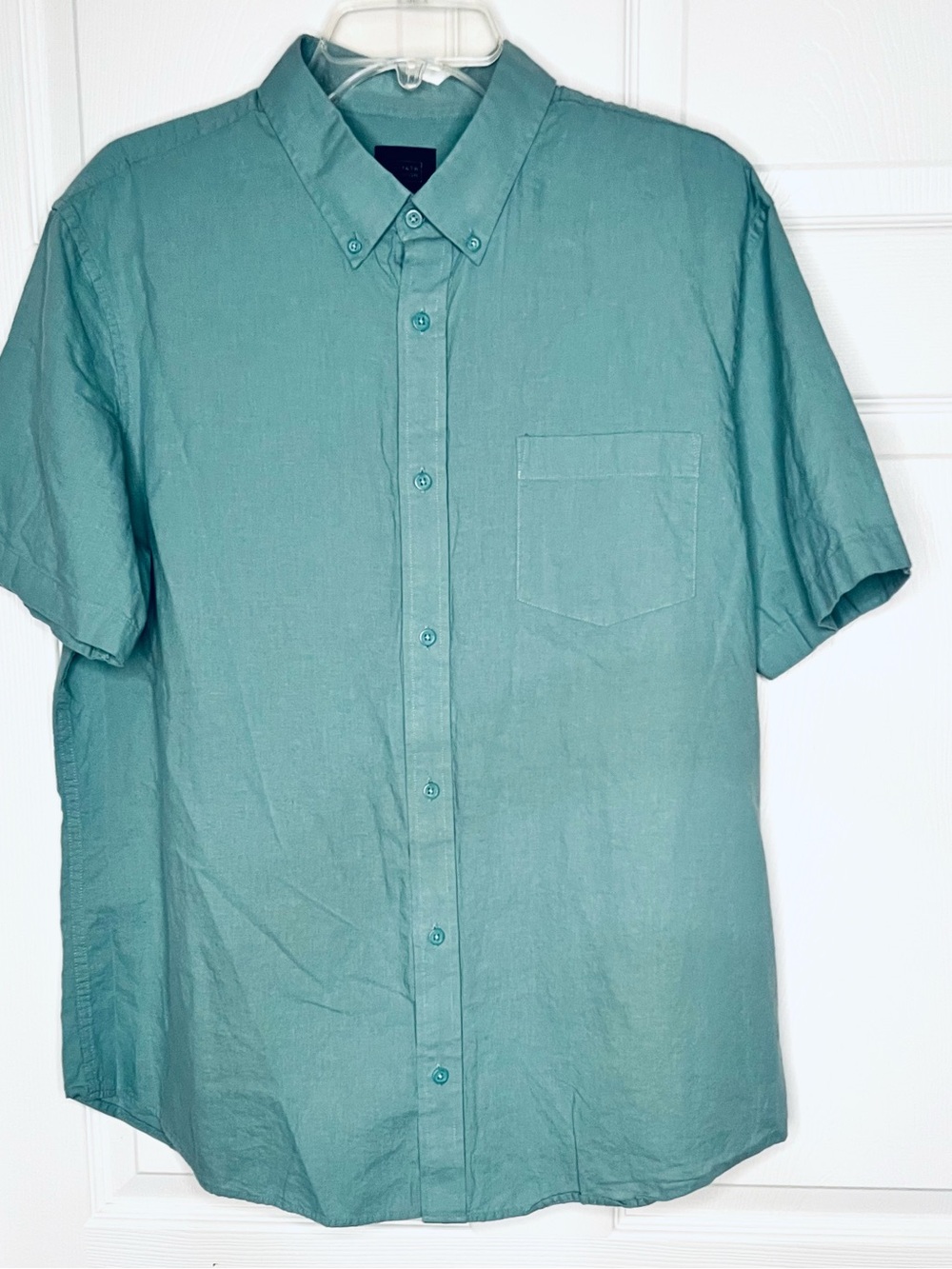 14th & Union Sz XL Shirt Sleeve Short  Teal Linen/Cotton Men’s